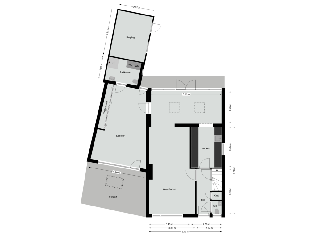 View floorplan of Begane grond of Kerktiend 16