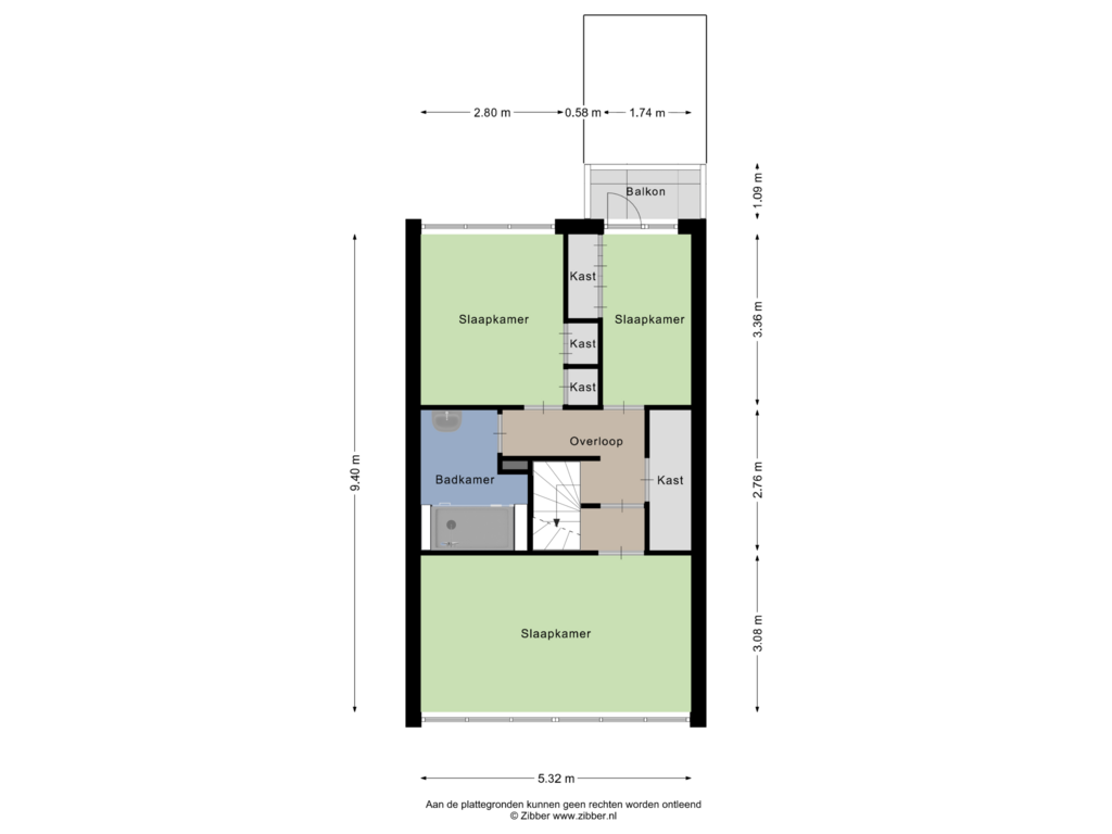 Bekijk plattegrond van Eerste Verdieping van Hofweg 16