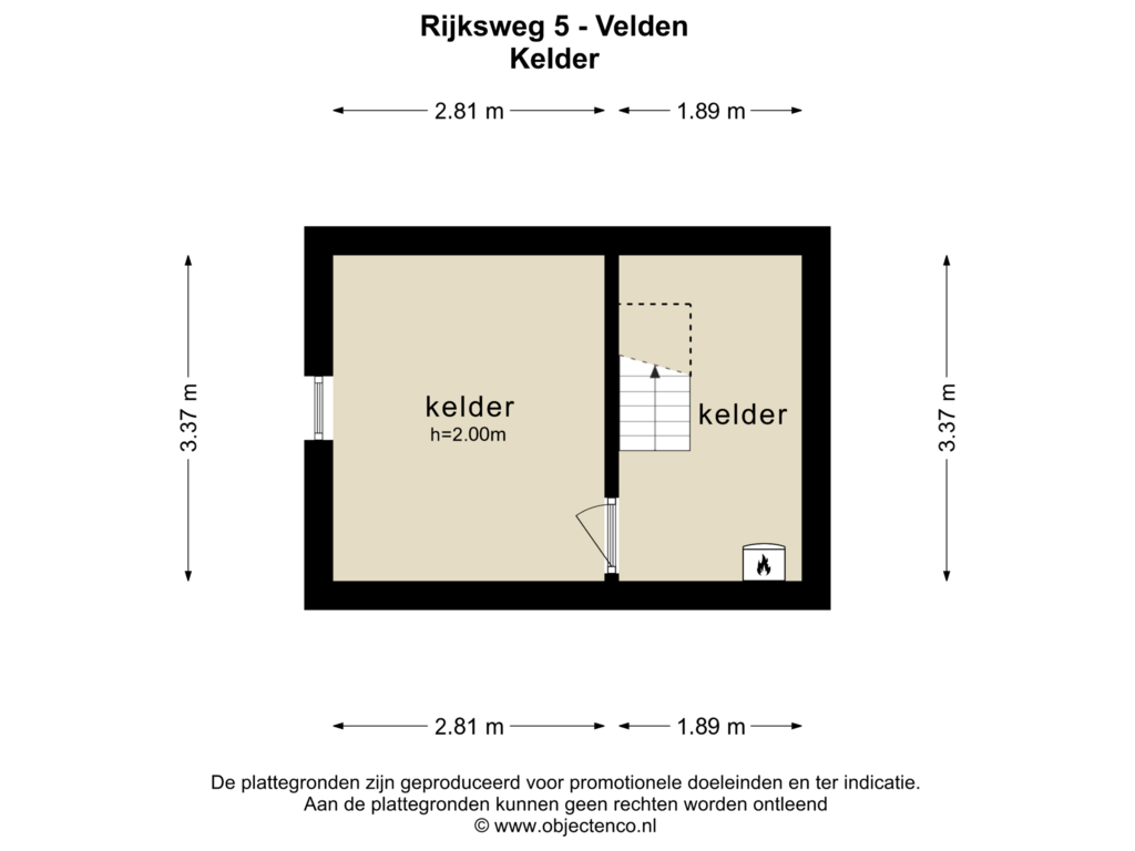 Bekijk plattegrond van KELDER van Rijksweg 5