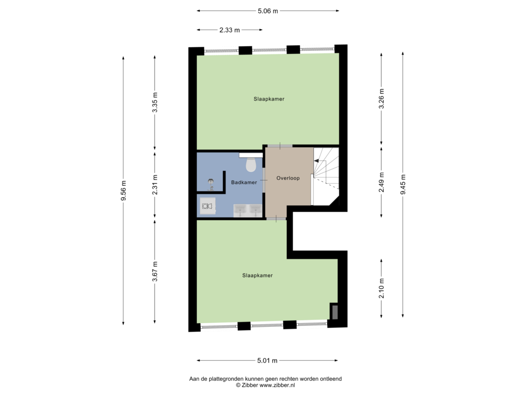 View floorplan of Tweede Verdieping of Albert Cuypstraat 59-1