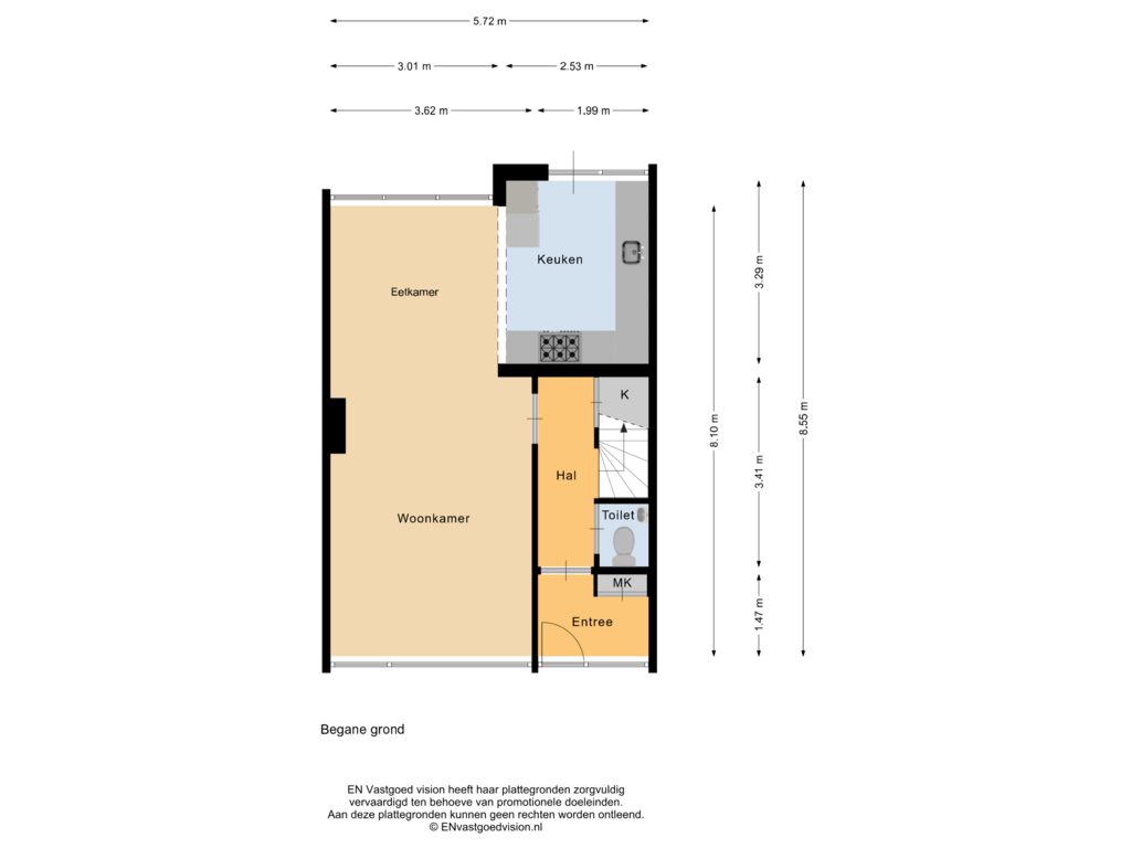 View floorplan of Begane grond of Benesserlaan 330