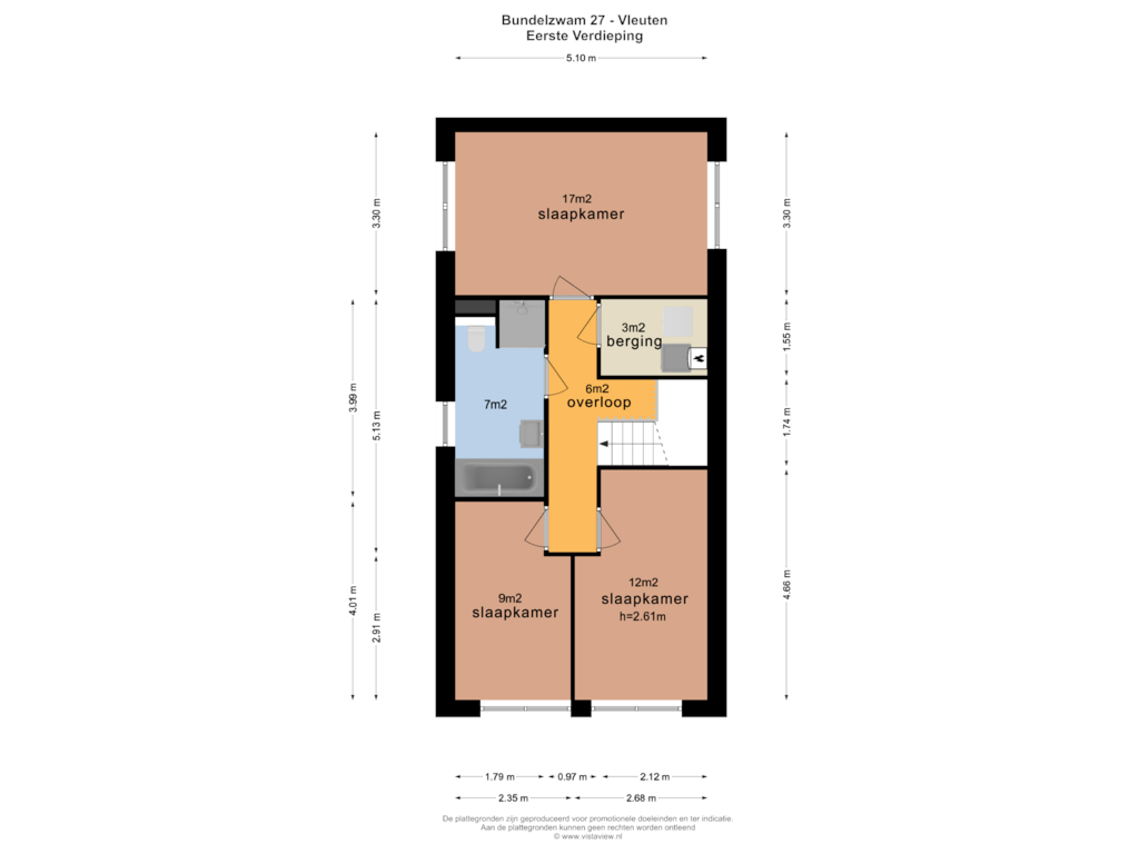 Bekijk plattegrond van EERSTE VERDIEPING van Bundelzwam 27