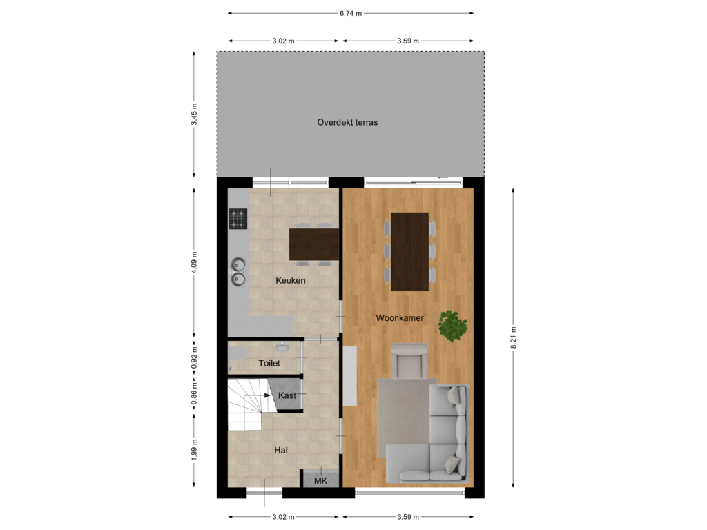 View floorplan of Begane grond of Meijgatenstraat 17