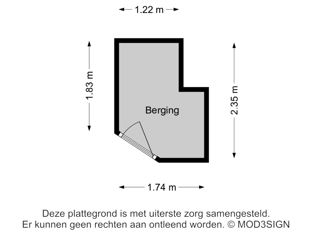 Bekijk plattegrond van Berging van Diakenhuisweg 77