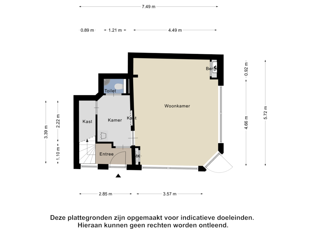 Bekijk plattegrond van Begane Grond van Oudegracht 23