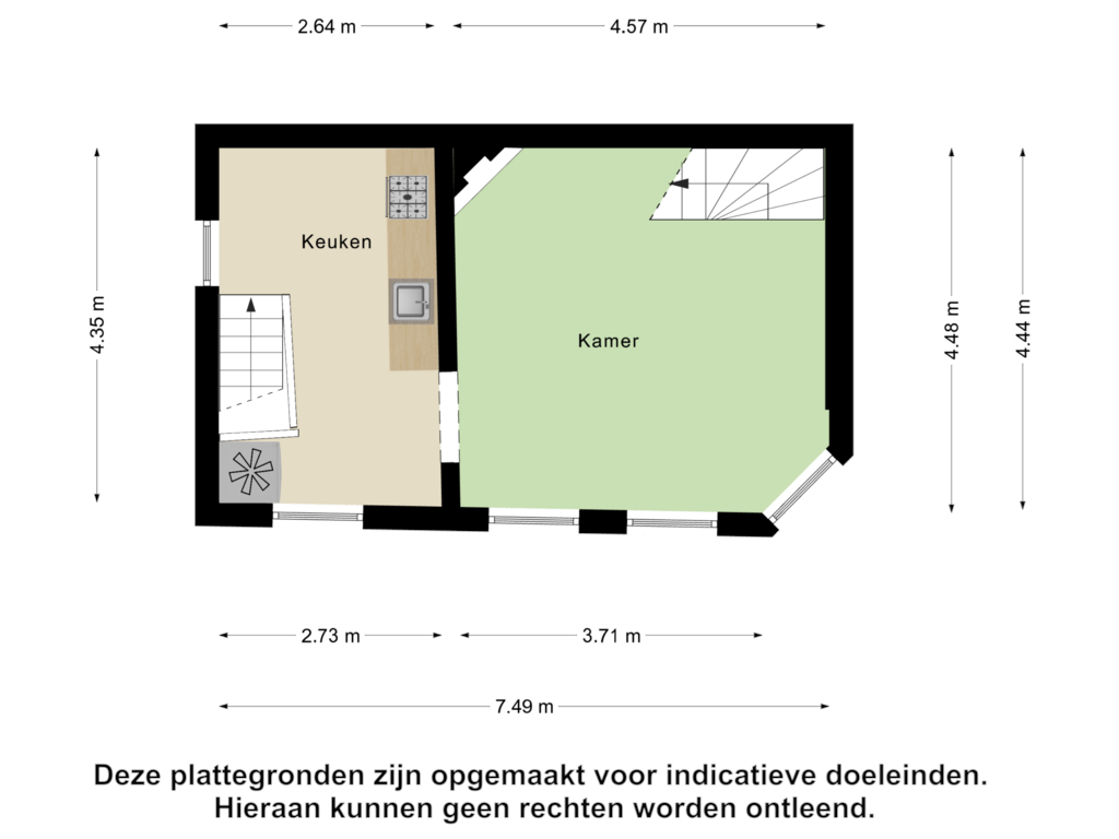 Bekijk plattegrond van Eerste Verdieping van Oudegracht 23