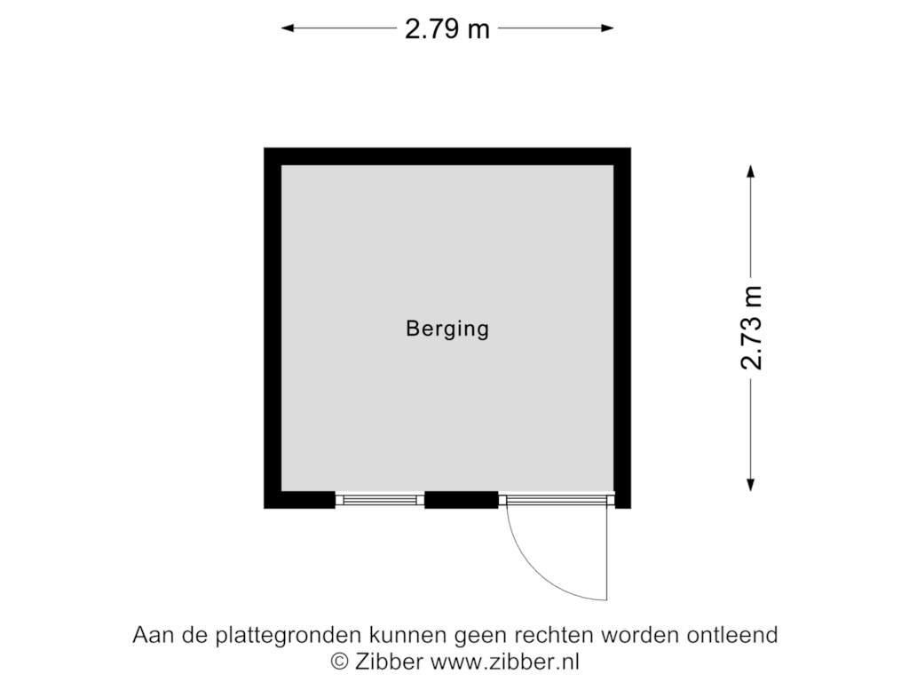 Bekijk plattegrond van Berging van Kerkweg 12-A