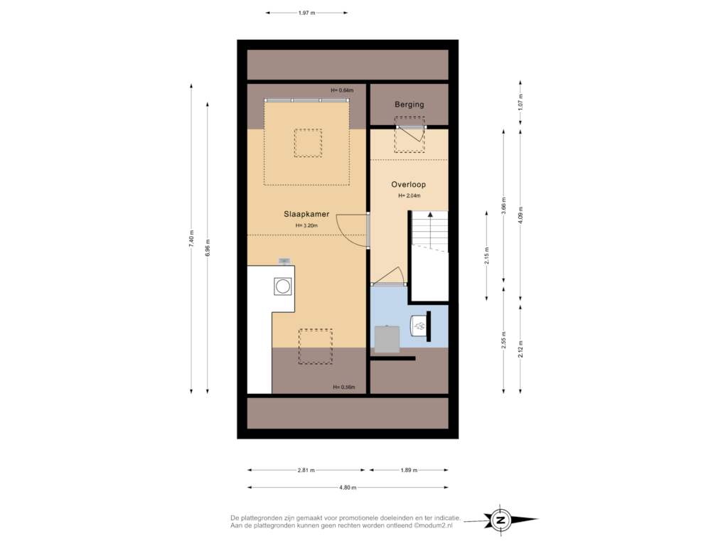 Bekijk plattegrond van 2e Verdieping van Bizetstraat 24