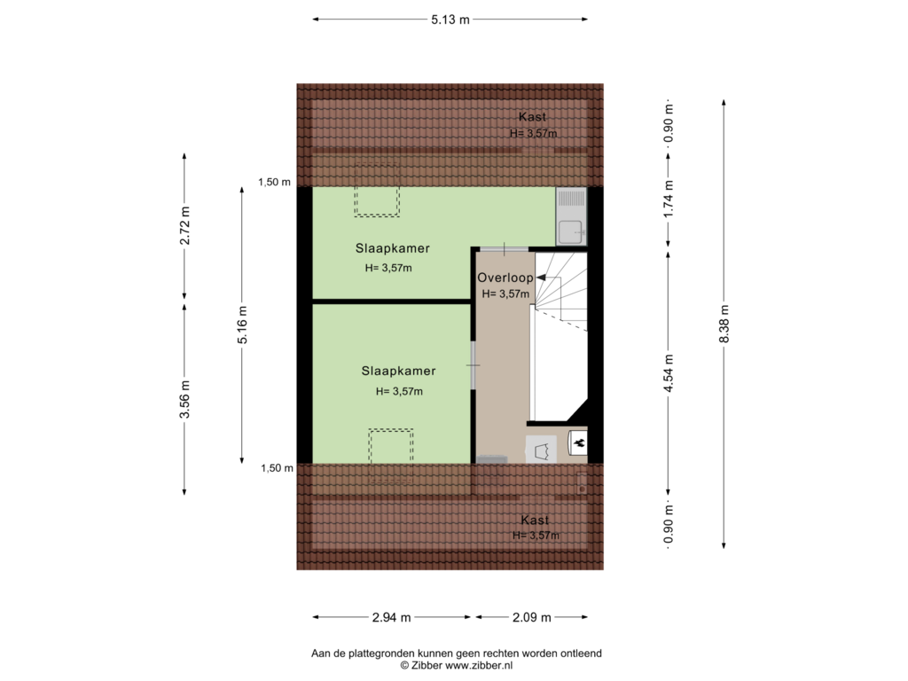 View floorplan of Tweede Verdieping of Henri Polakstraat 31