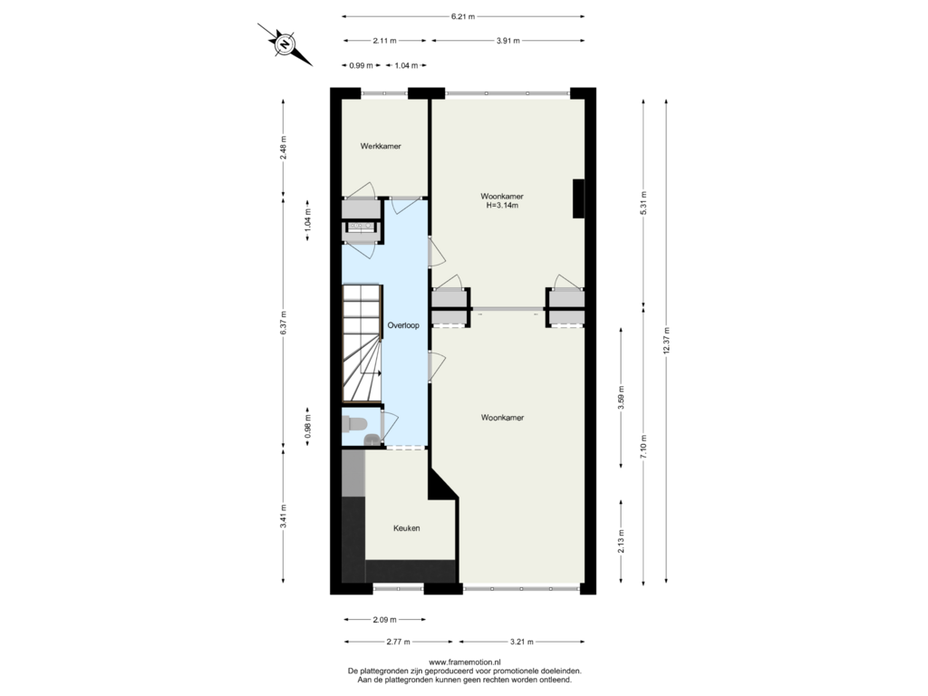 Bekijk plattegrond van Verdieping 2 van Oudedijk 57-A