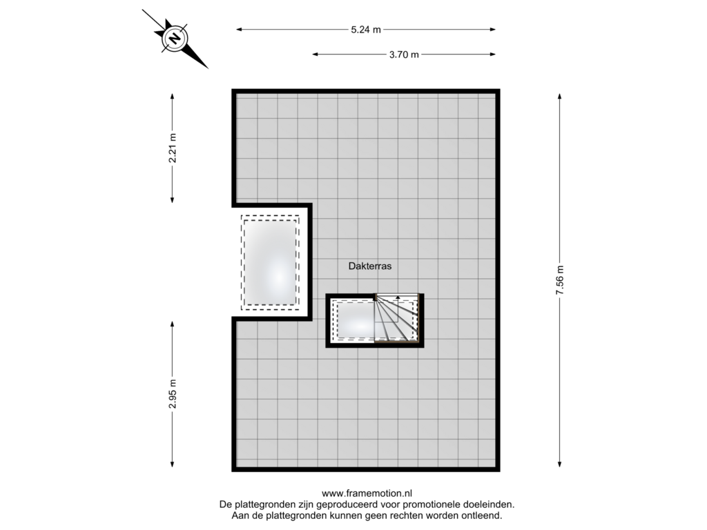 Bekijk plattegrond van Dakterras van Oudedijk 57-A