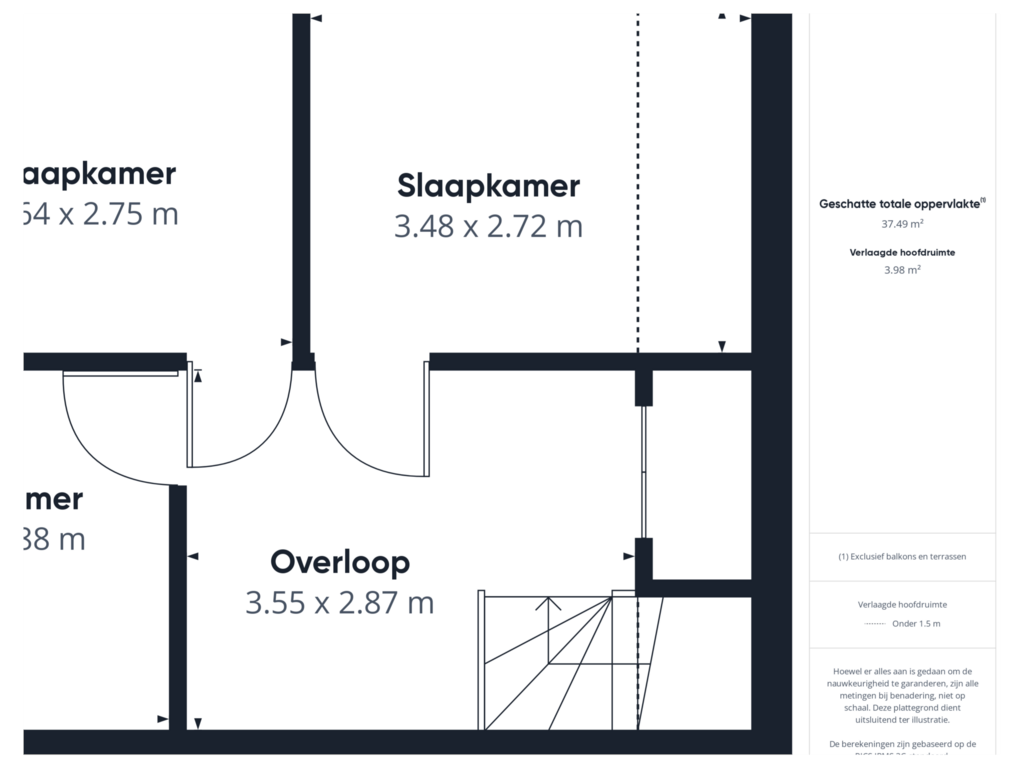 Bekijk plattegrond van 1e Verdieping van Grenulaan 28