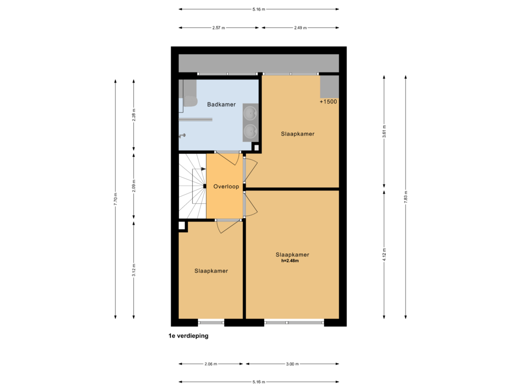 Bekijk plattegrond van 1e verdieping van Annie Dekker-Jonkerstraat 9