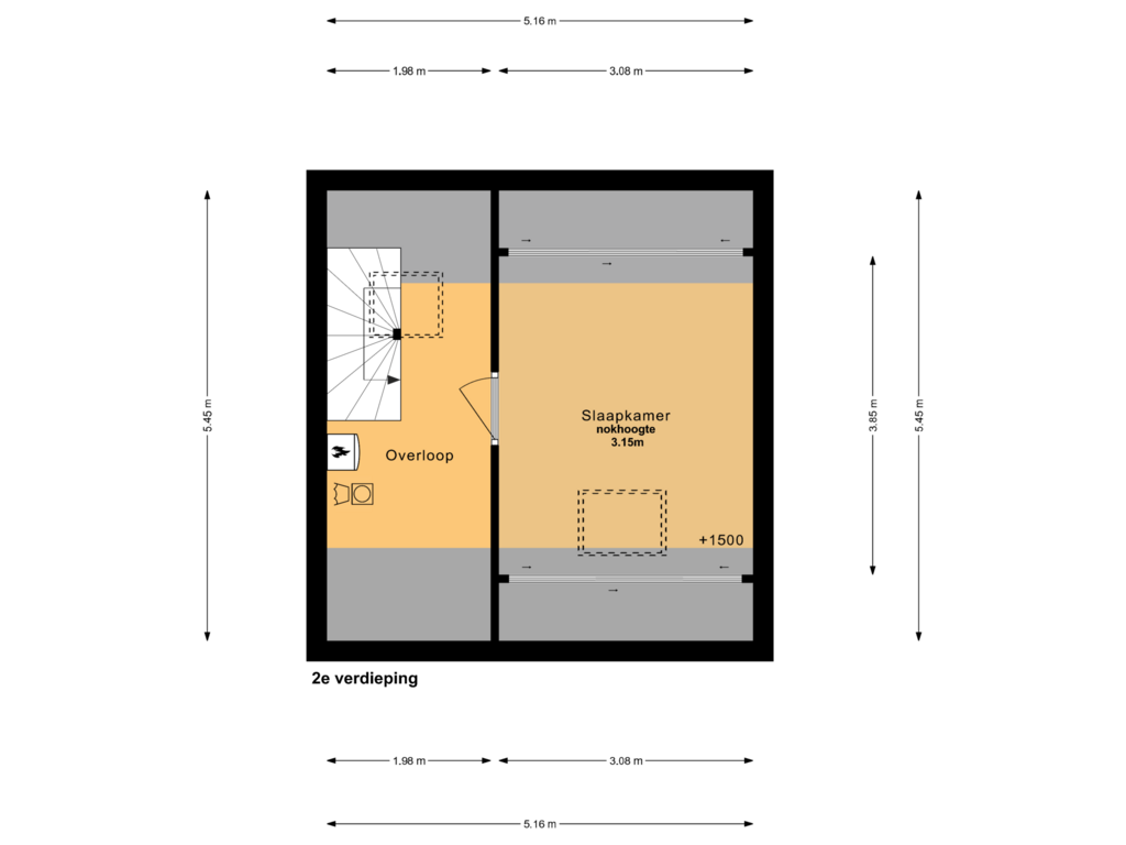 Bekijk plattegrond van 2e verdieping van Annie Dekker-Jonkerstraat 9