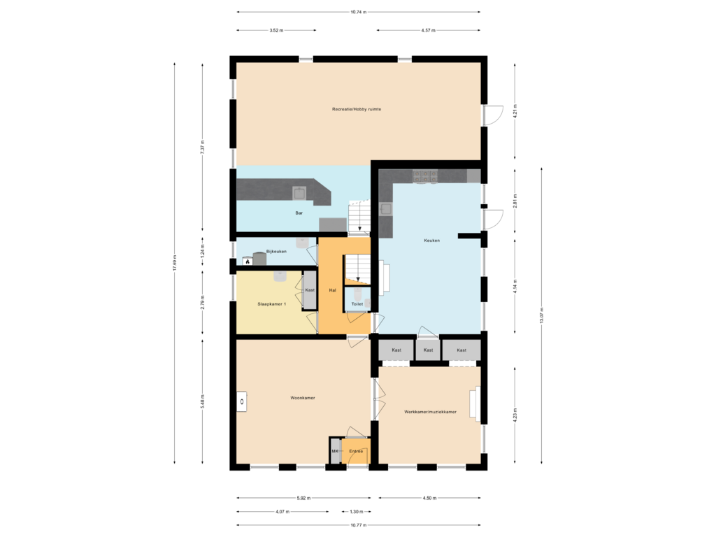 Bekijk plattegrond van Begane Grond van Broekdijk 3