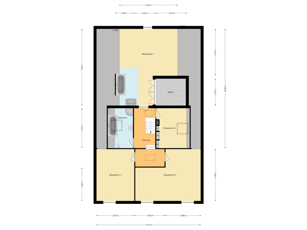 View floorplan of 1e Verdieping of Broekdijk 3