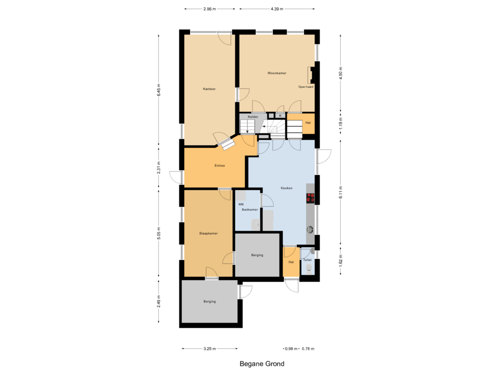 Bekijk plattegrond van Begane Grond van 't Noard 56