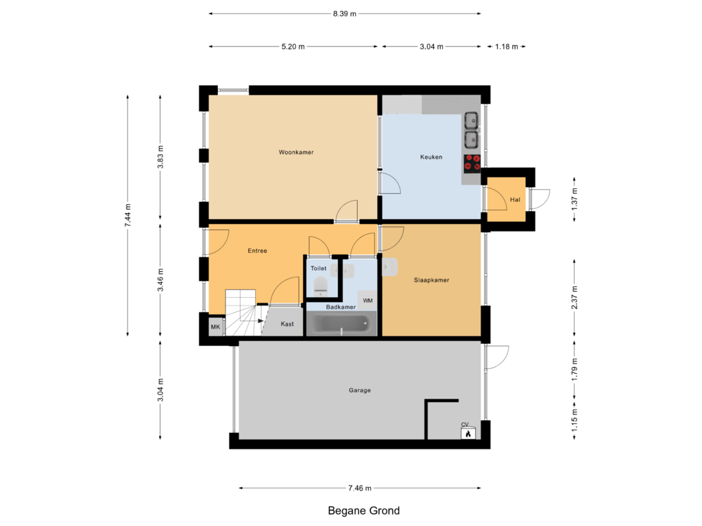 Bekijk plattegrond van Begane Grond van 't Noard 14