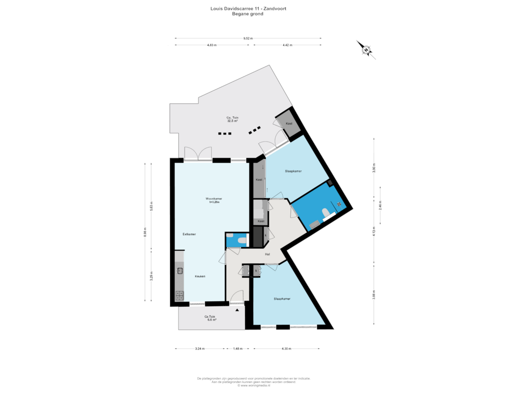 View floorplan of Begane grond of Louis Davidscarré 11