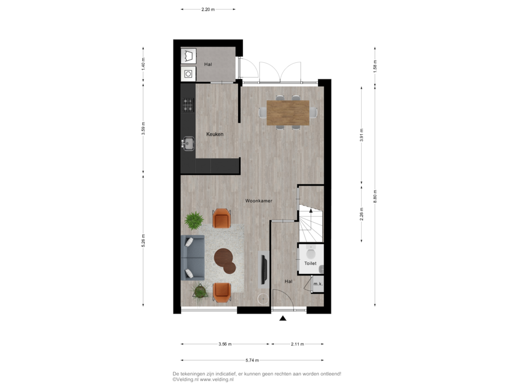 Bekijk plattegrond van Woonlaag 1 van Bachlaan 51