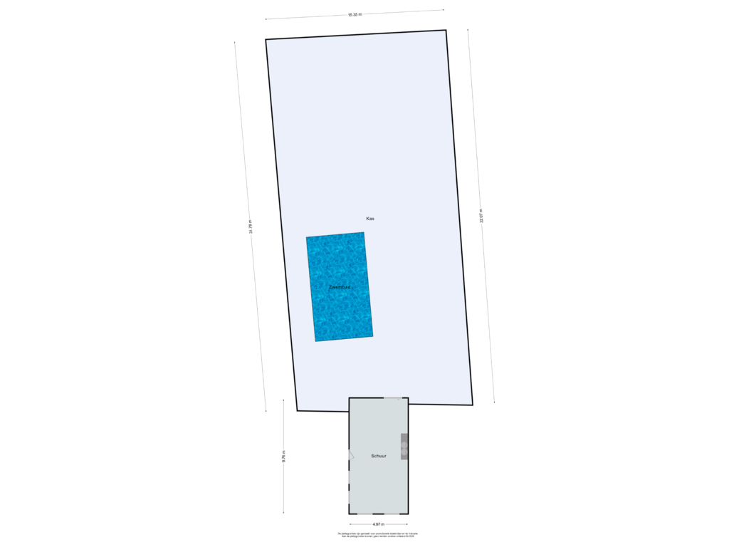 View floorplan of Schuur & Kas of Oudeweg 78