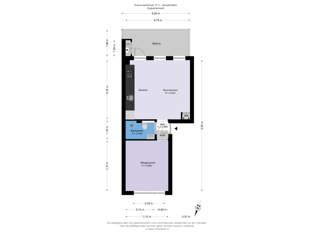 Bekijk plattegrond van Appartement van Transvaalstraat 11-1