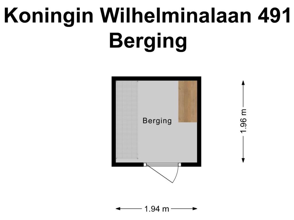 Bekijk plattegrond van Berging van Koningin Wilhelminalaan 491