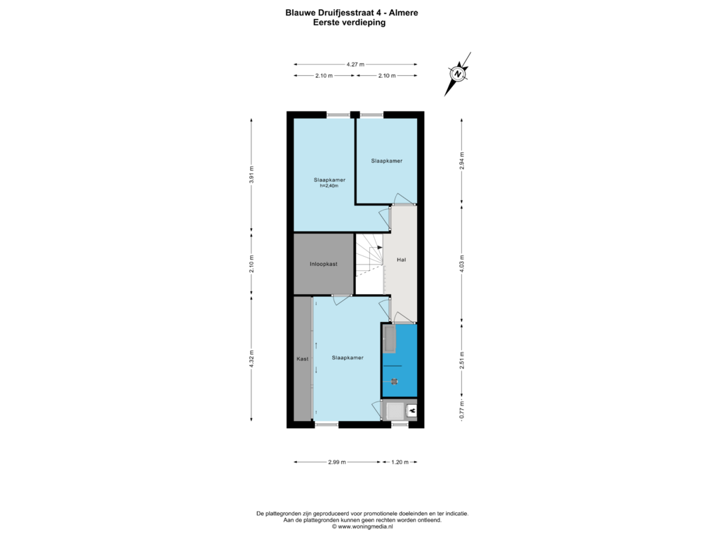 Bekijk plattegrond van 1e verd van Blauwe Druifjesstraat 4