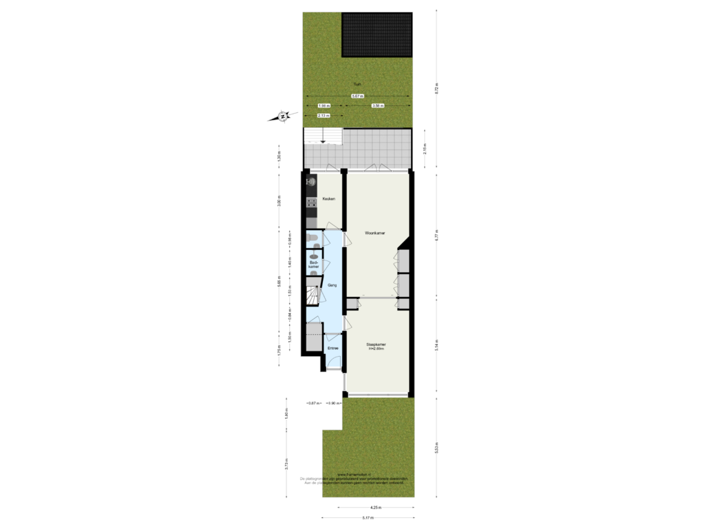 Bekijk plattegrond van Begane Grond tuin van Ramlehweg 28-C