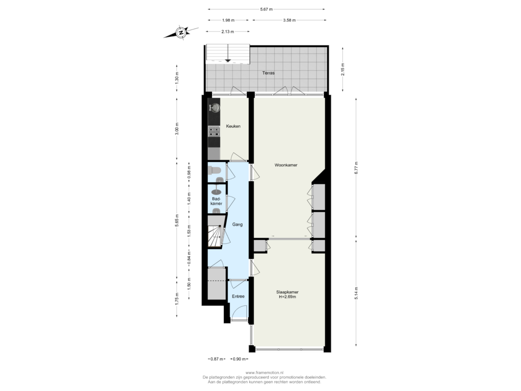 Bekijk plattegrond van Begane Grond van Ramlehweg 28-C