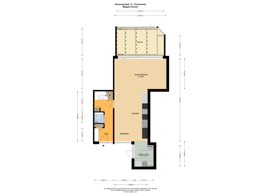 Bekijk plattegrond van BEGANE GROND van Ooievaarsbek 13