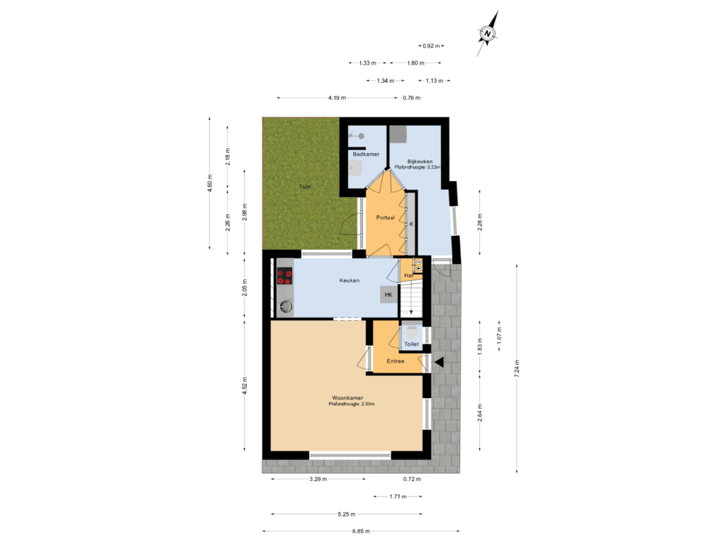 Bekijk plattegrond van Begane grond tuin van Langeweg 17