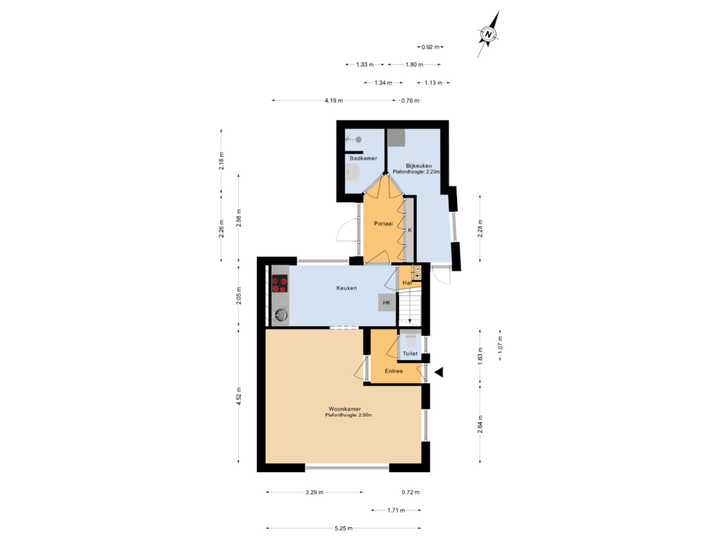 Bekijk plattegrond van Begane grond van Langeweg 17