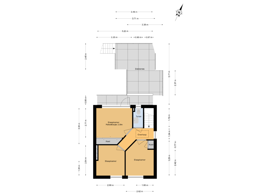 Bekijk plattegrond van 1e verdieping van Langeweg 17