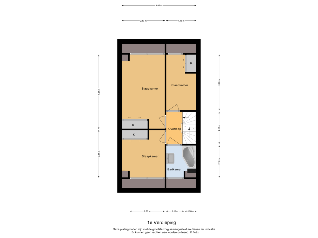 Bekijk plattegrond van 1e Verdieping van Irenelaan 35