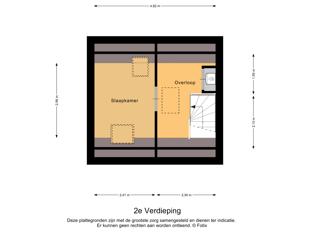 Bekijk plattegrond van 2e Verdieping van Irenelaan 35