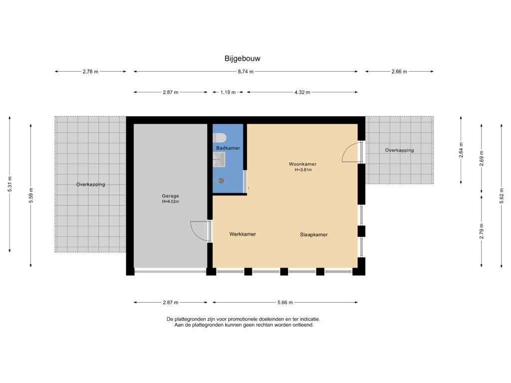 Bekijk plattegrond van Bijgebouw van Kendelweg 8