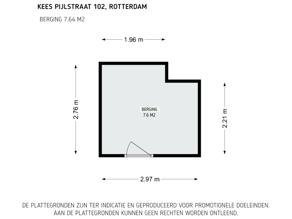 View floorplan of berging of Kees Pijlstraat 102