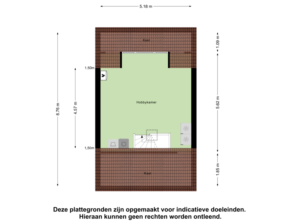 View floorplan of Tweede verdieping of Punter 78