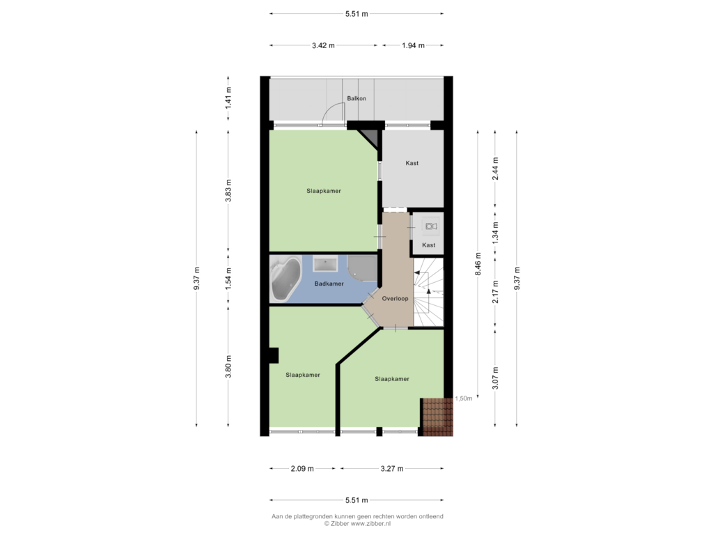 View floorplan of Tweede Verdieping of Tomatenstraat 72