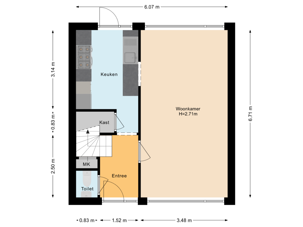 View floorplan of Begane grond of Irenestraat 24