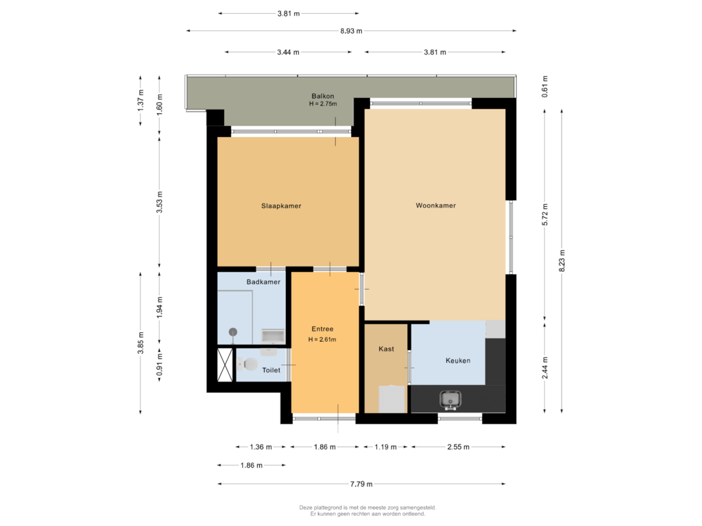 View floorplan of Appartement of Passage 196