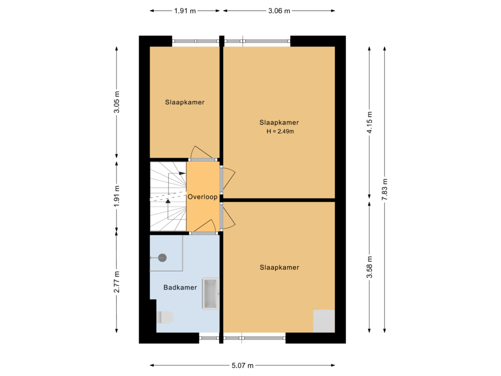 Bekijk plattegrond van Eerste verdieping van Calshof 15