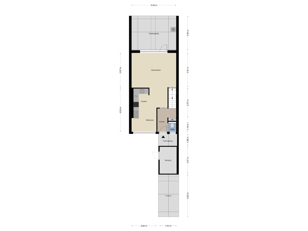 View floorplan of Begane Grond of Schepen Fabritiusstraat 23