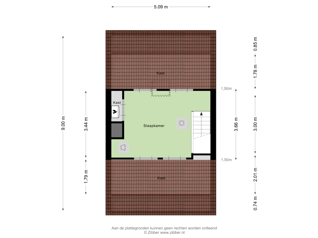 View floorplan of Tweede Verdieping of Schepen Fabritiusstraat 23