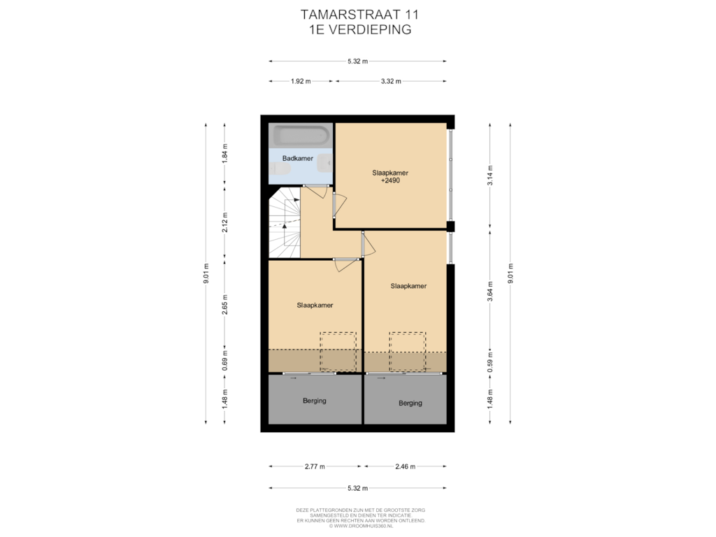 View floorplan of 1E Verdieping of Tamarstraat 11