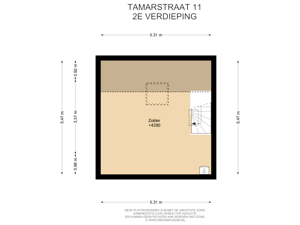 View floorplan of 2E Verdieping of Tamarstraat 11