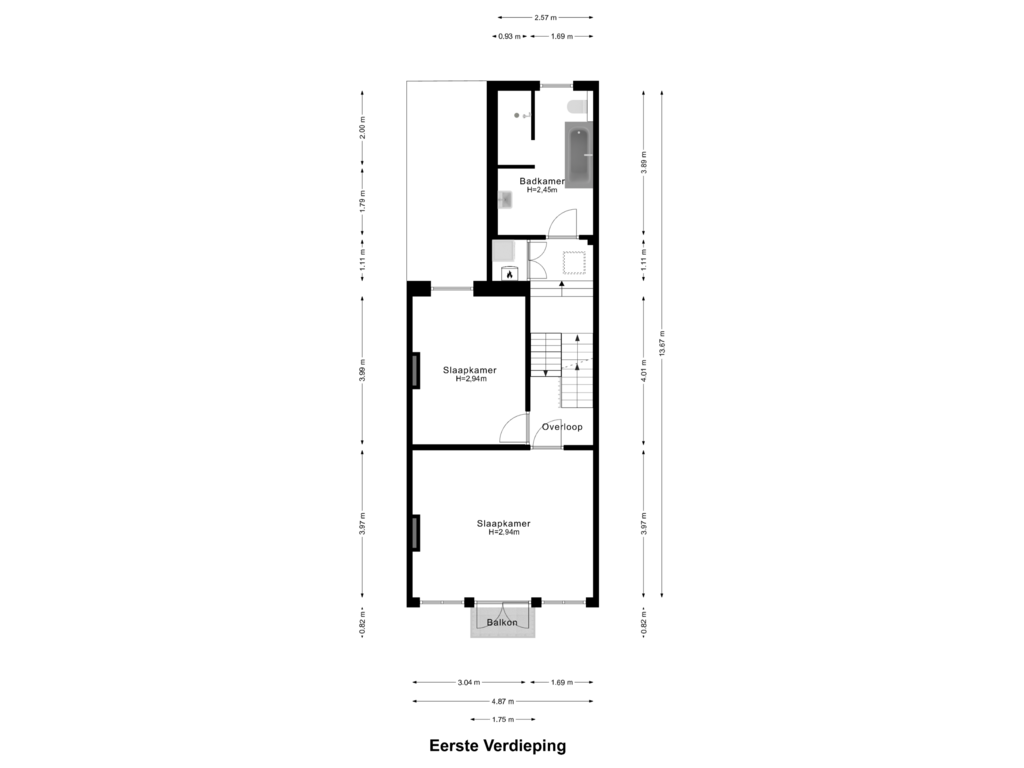 Bekijk plattegrond van Eerste Verdieping van Pierre Cuypersstraat 30