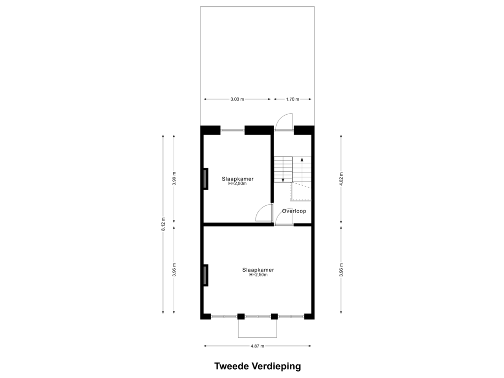 Bekijk plattegrond van Tweede Verdieping van Pierre Cuypersstraat 30