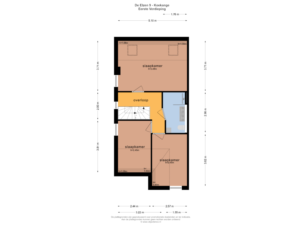 Bekijk plattegrond van EERSTE VERDIEPING van De Elzen 9